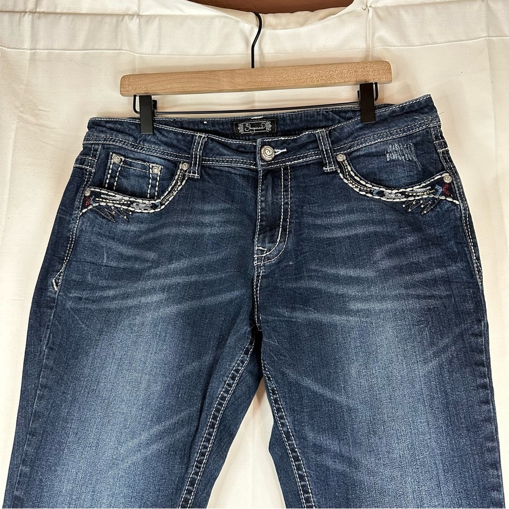 Dark Wash Women's Bootcut Jeans - Blue - Picture 5 of 15